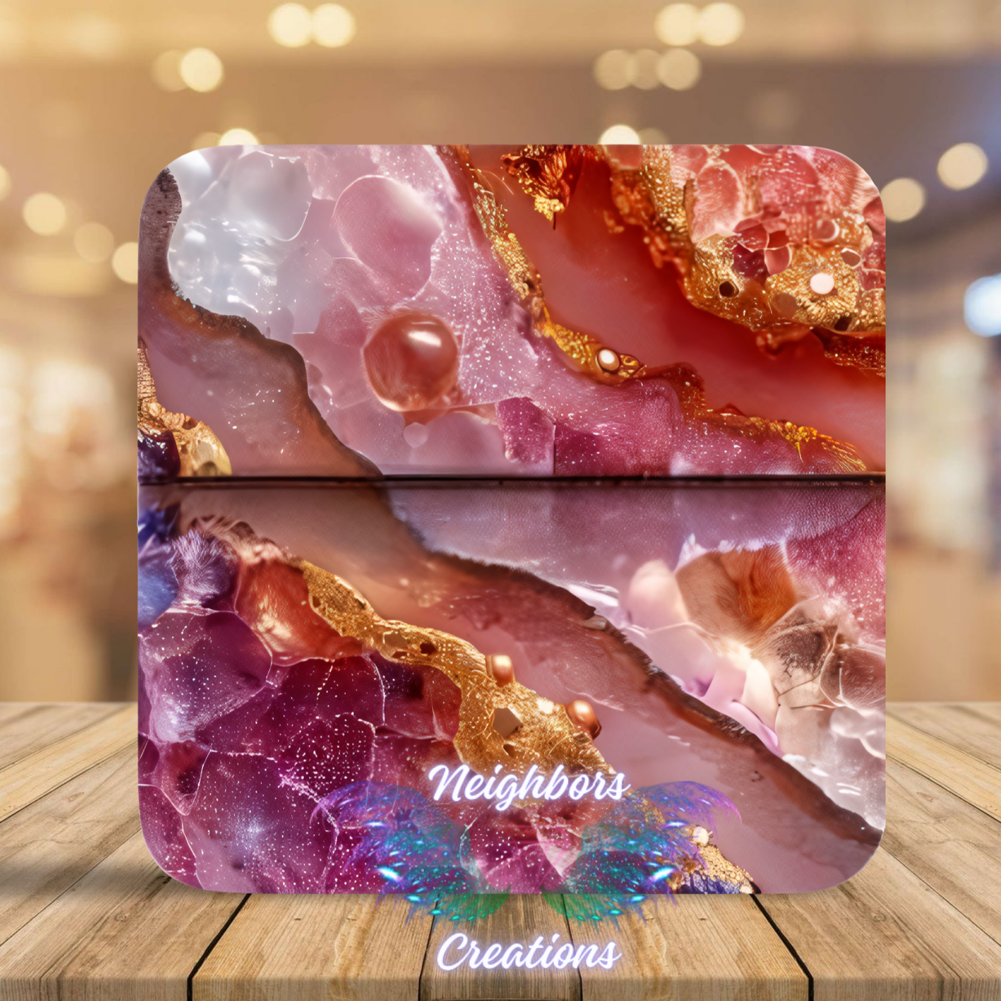 Pink, purple, tan, and white crystals themed boutique vinyl