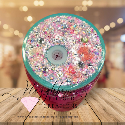 15oz Pink Christmas Nutcracker special edition with bubble, glitter and Custom lid