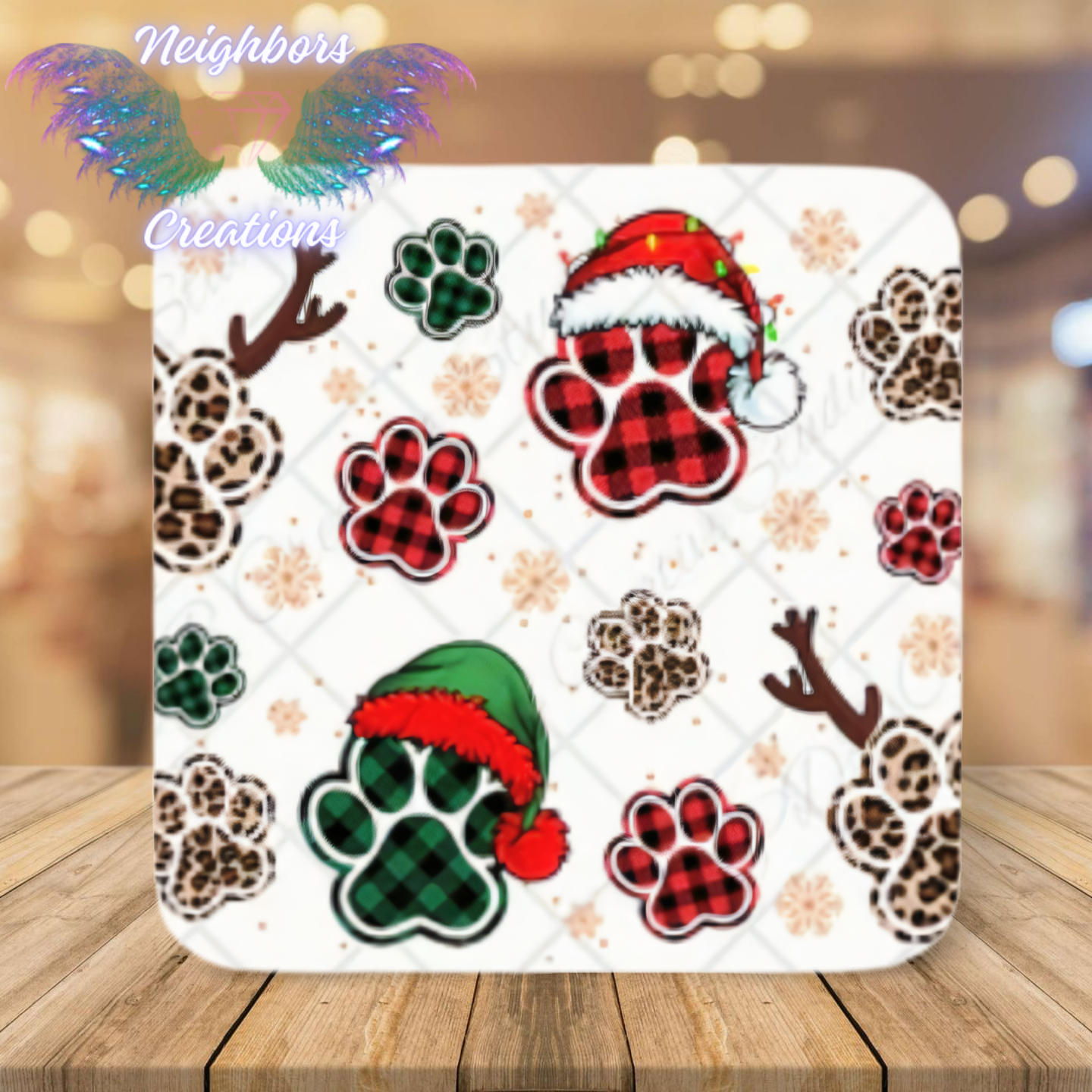 Christmas Themed Doggy Paws UVDTF Wrap
