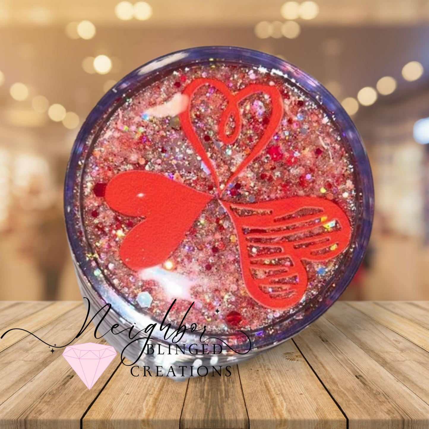 20oz Actlyic Snowglobe Cup Valentine’s Lips