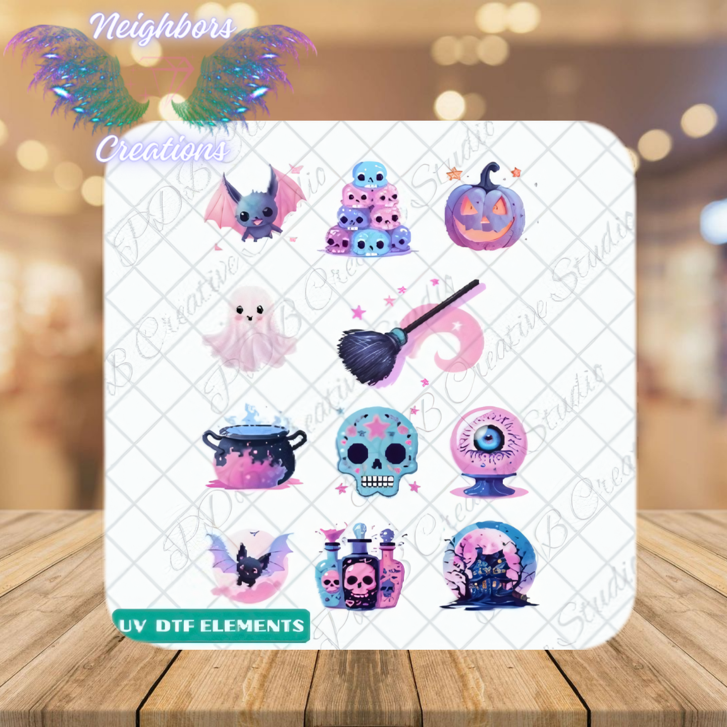 Cute N Spooky Soft Tones UVDTF Decal Elements- One decal per custom order