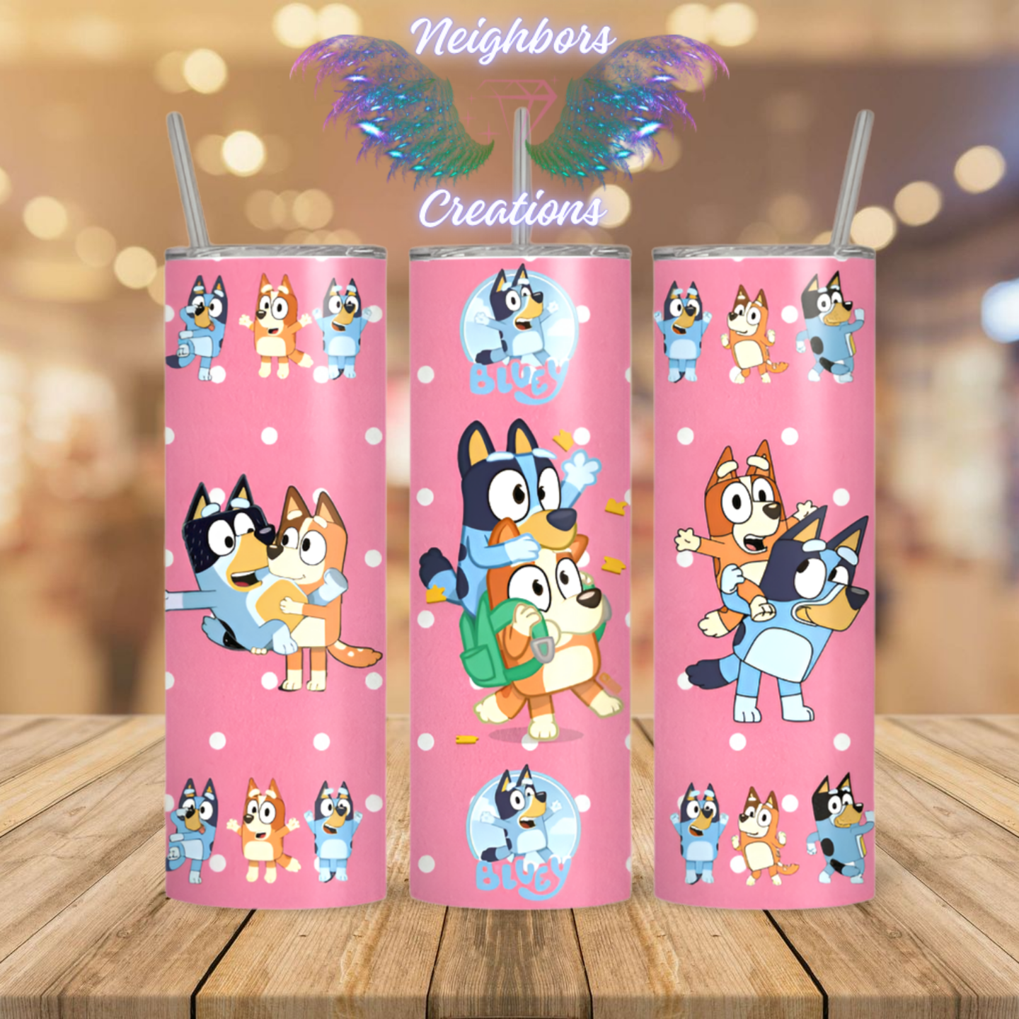 Inspired By Bluey’s Family Pink Sublimated Tumbler