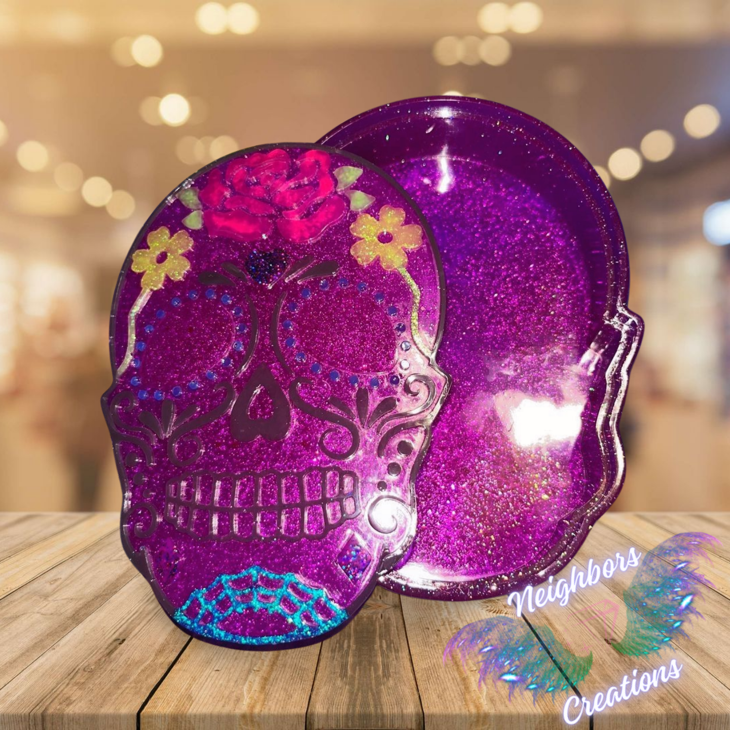 Uv Resin Skull Shaped Jewelry Box
