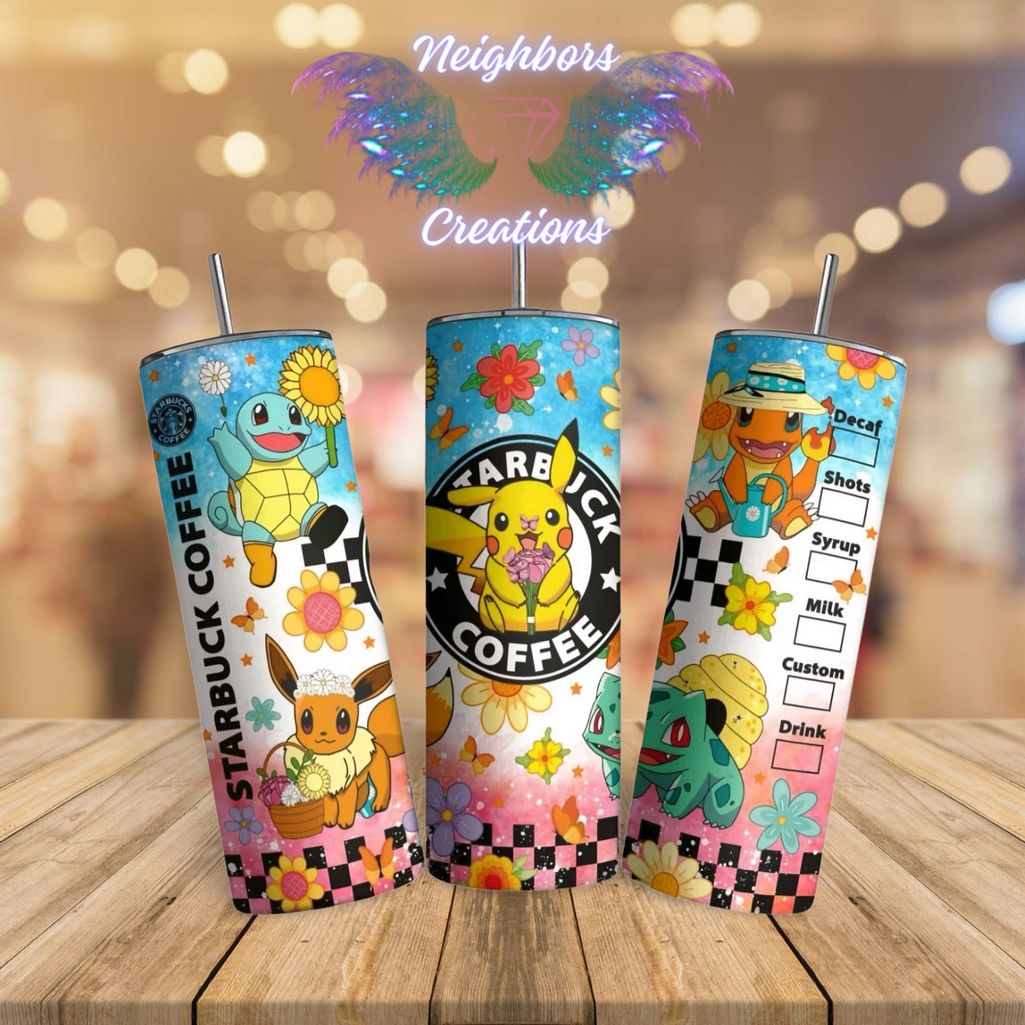Inspired By Pikachu coffee themed Sublimated Tumbler