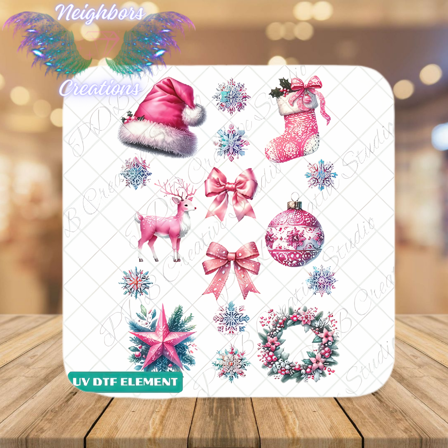 It’s A Pink Christmas UV DTF Decal - One decal per custom order