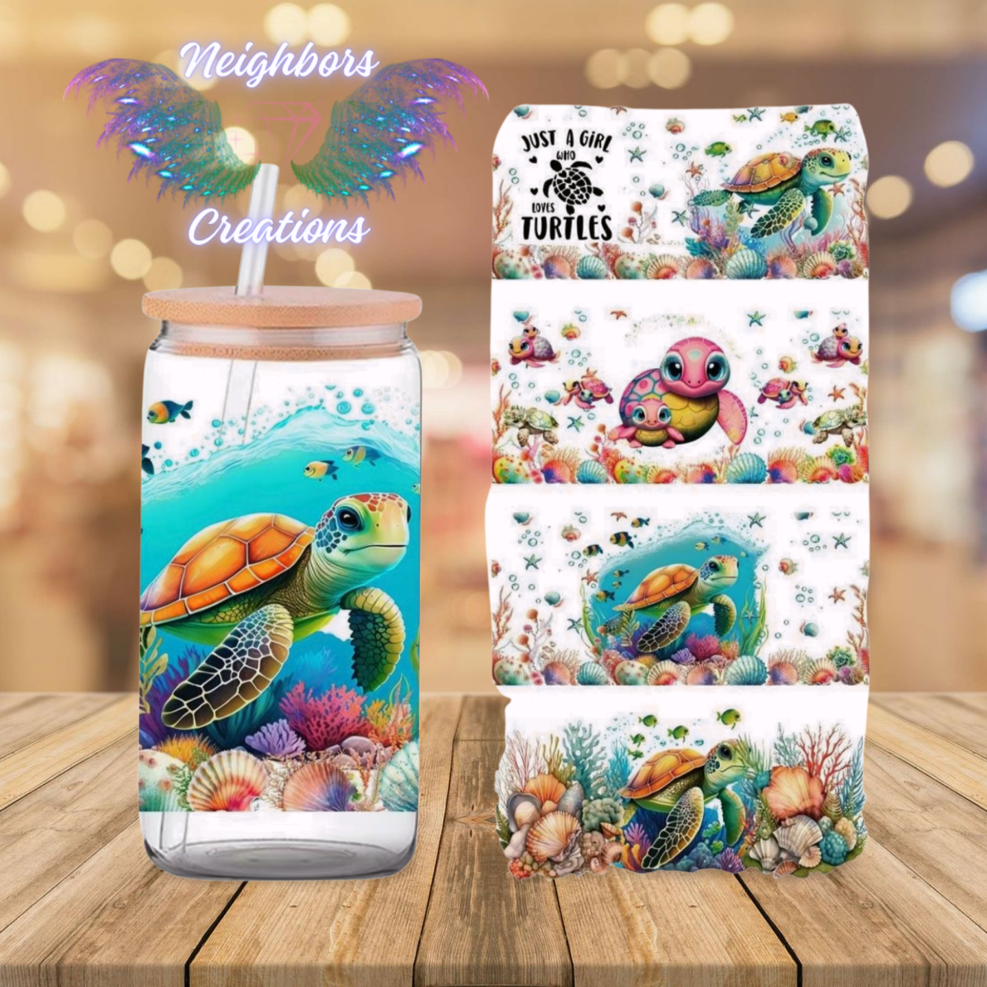 Sea Turtle UVDTF Wrap - One WRAP PER CUSTOM ORDER