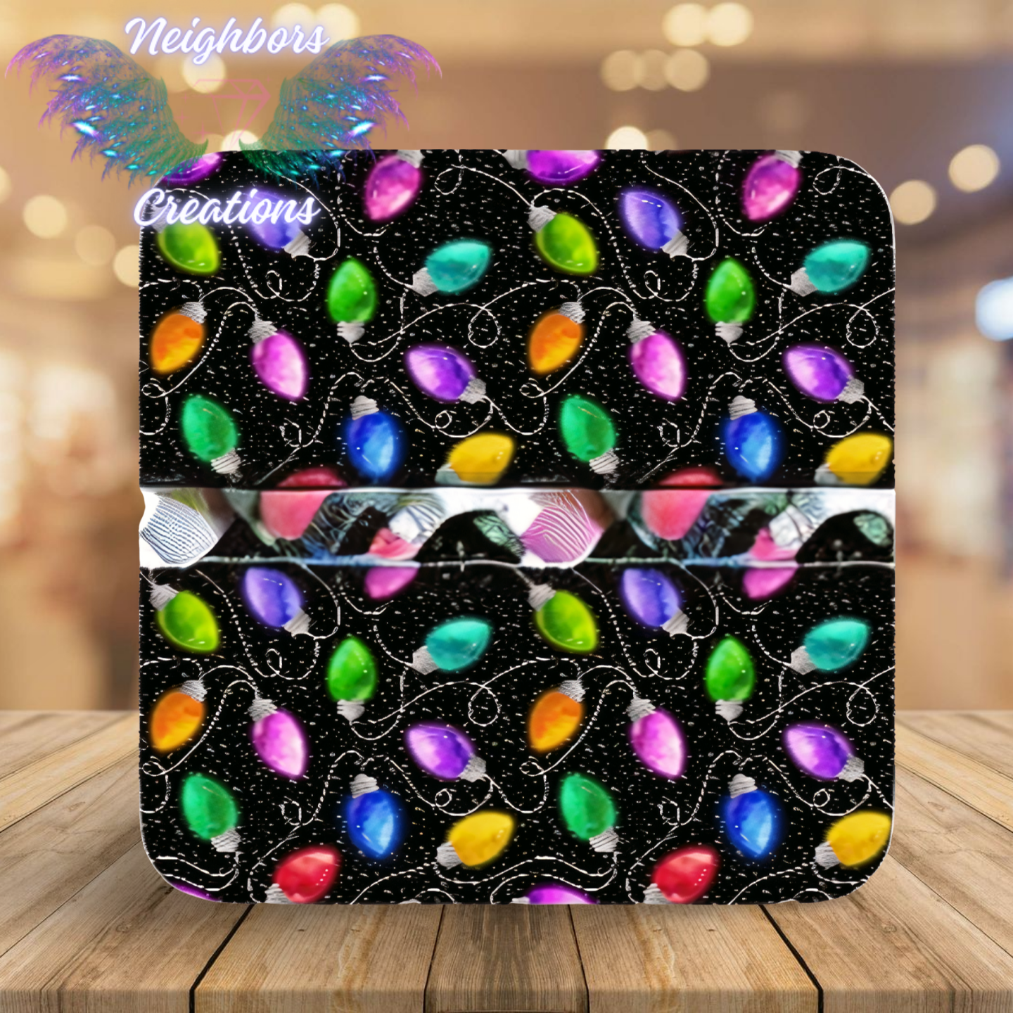 Black Base With Christmas Lights Boutique Vinyl