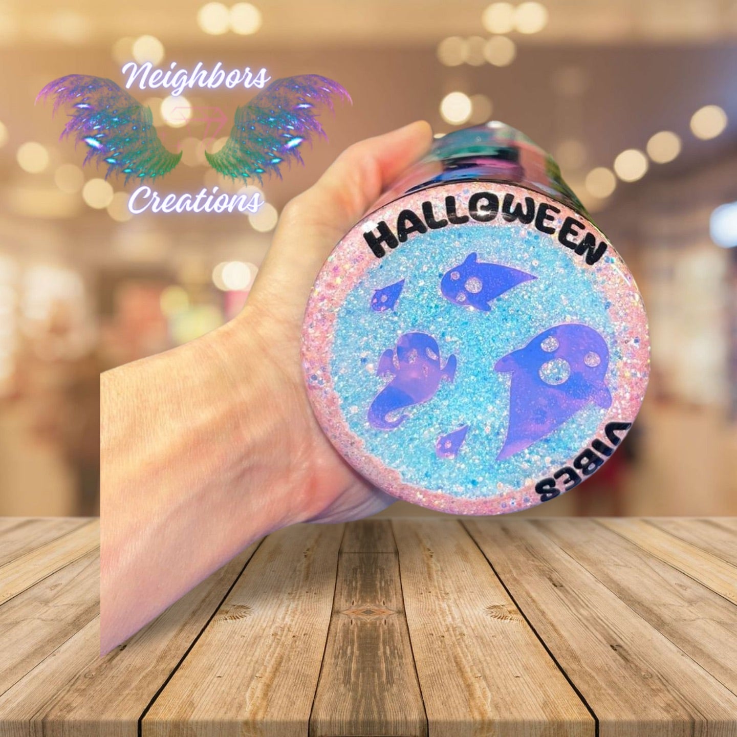 20 OZ Ghost Glittered V Split Glow N The Dark Tumbler