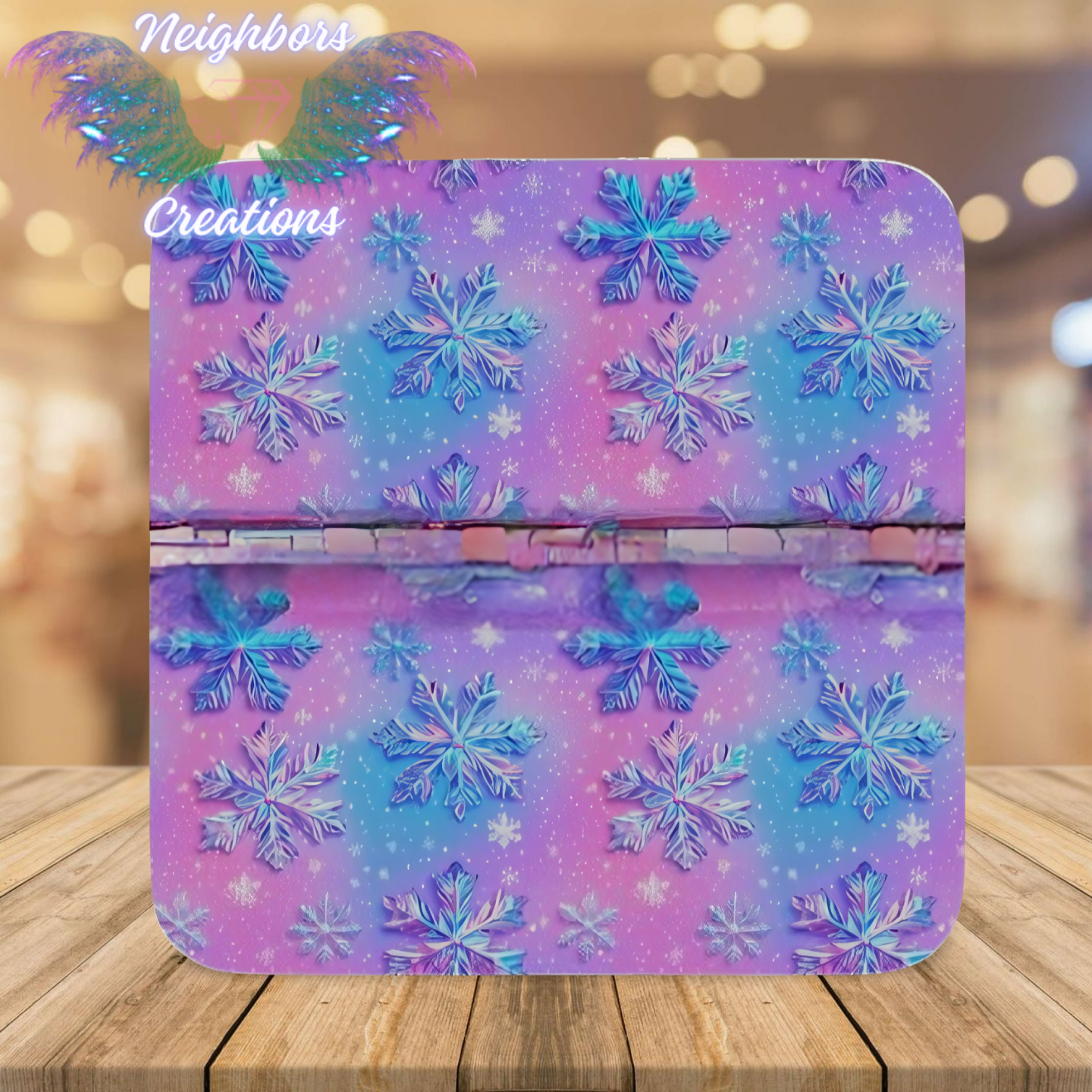 Blue N Pink Snow Flakes Boutique Vinyl