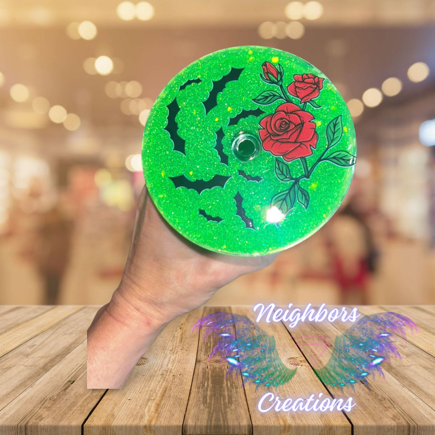 15 OZ Acrylic Snow Globe Halloween Themed Glow N D Dark Cup
