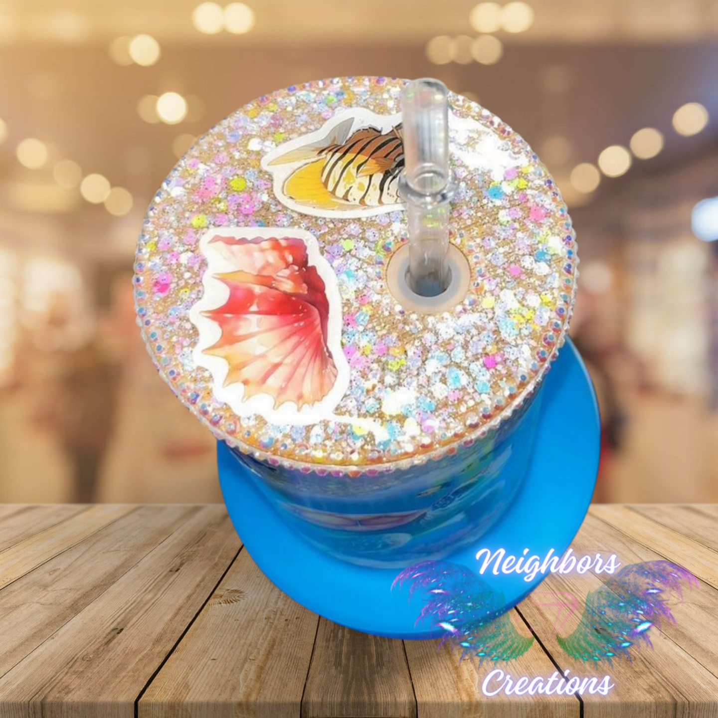 15 OZ Glass - Sea Turtle Glittered Snow-globe Mug