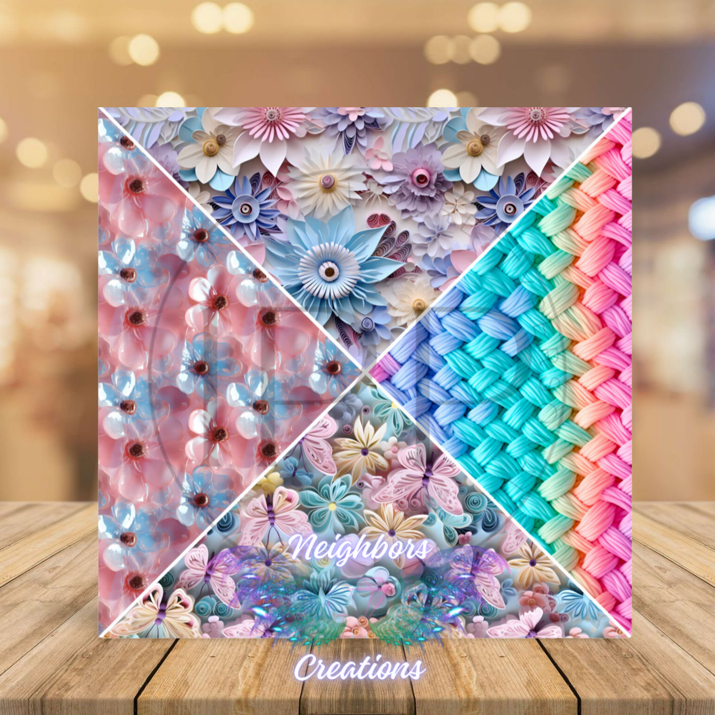 4Split Floral n False Yarn Pattern VINYL