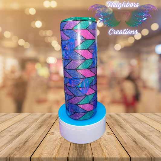 #17 - 20 OZ Tangram Make It A Bad Bitch Day Glittered Tumbler