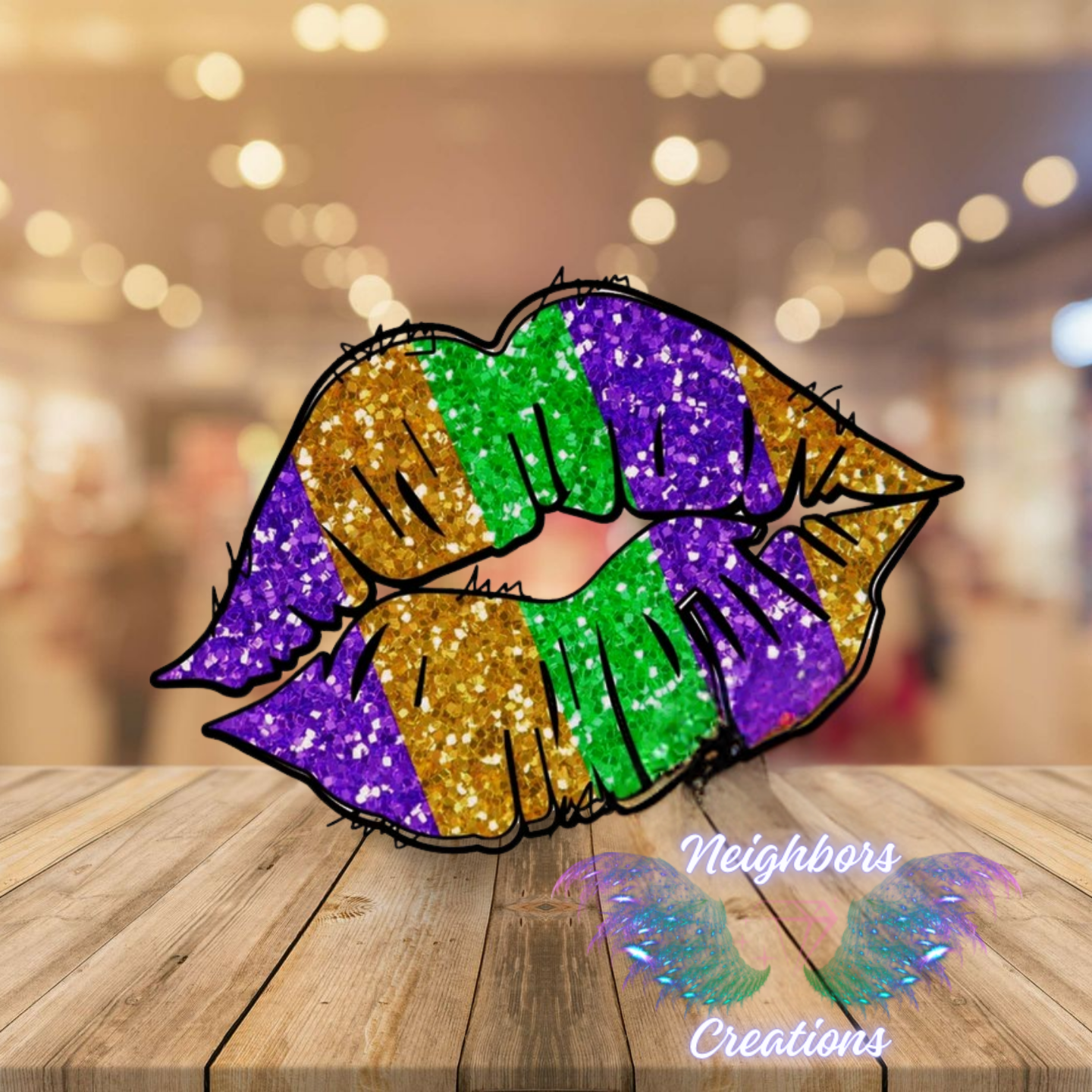 Mardi Gras Themed Lips Custom Shirt