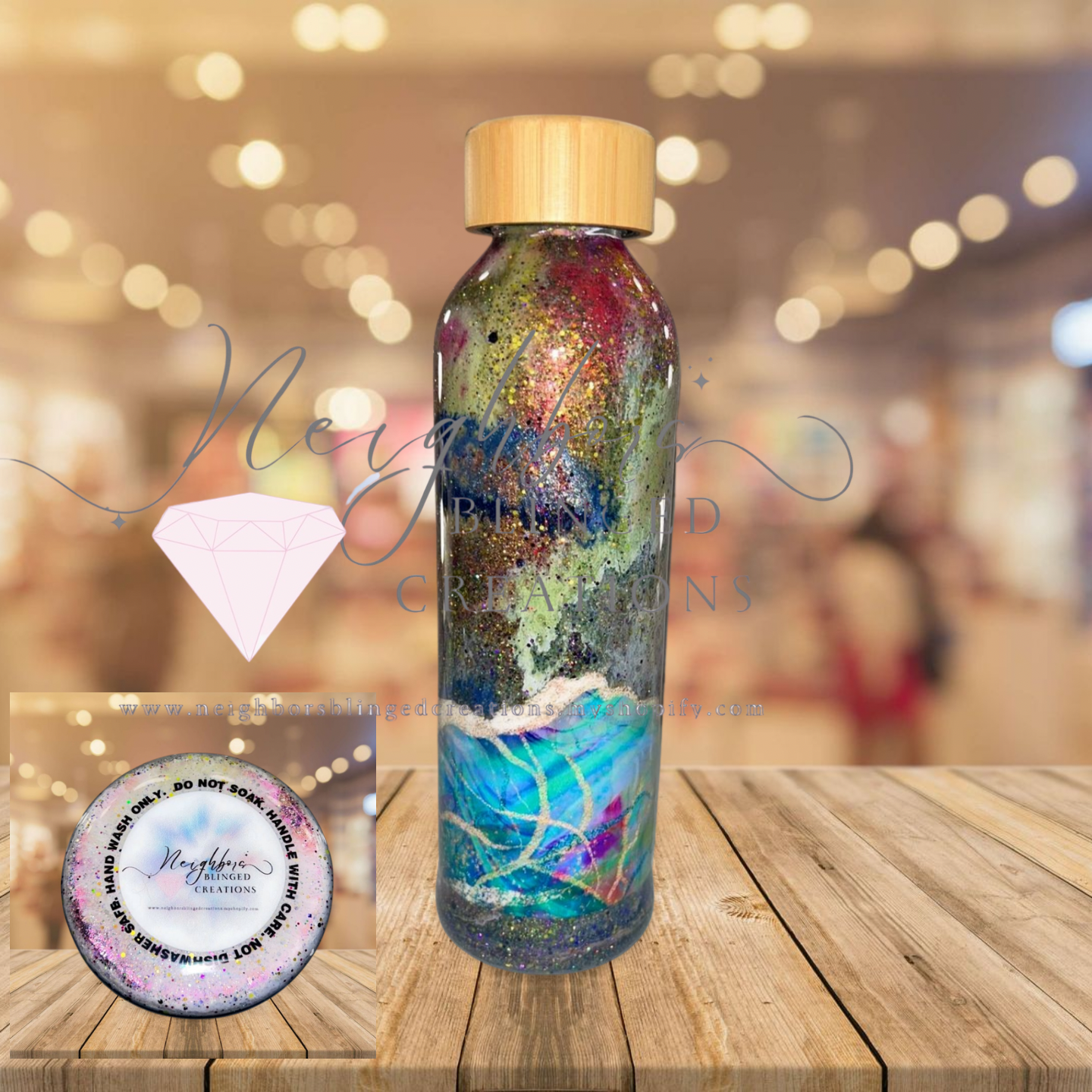 Handmade 16 ounce stainless steel double insulated water bottle 