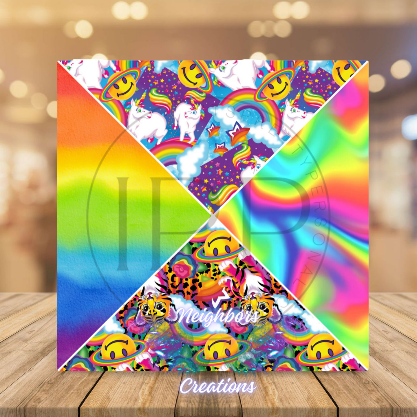 Inspired By Rainbow Lisa Frank N Emojis 4 Split Boutique Vinyl