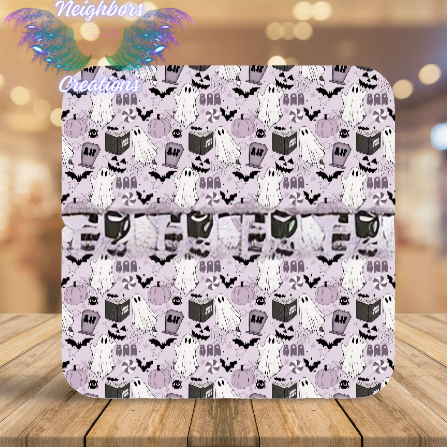 Purple N White RIP Themed Halloween Boutique Vinyl