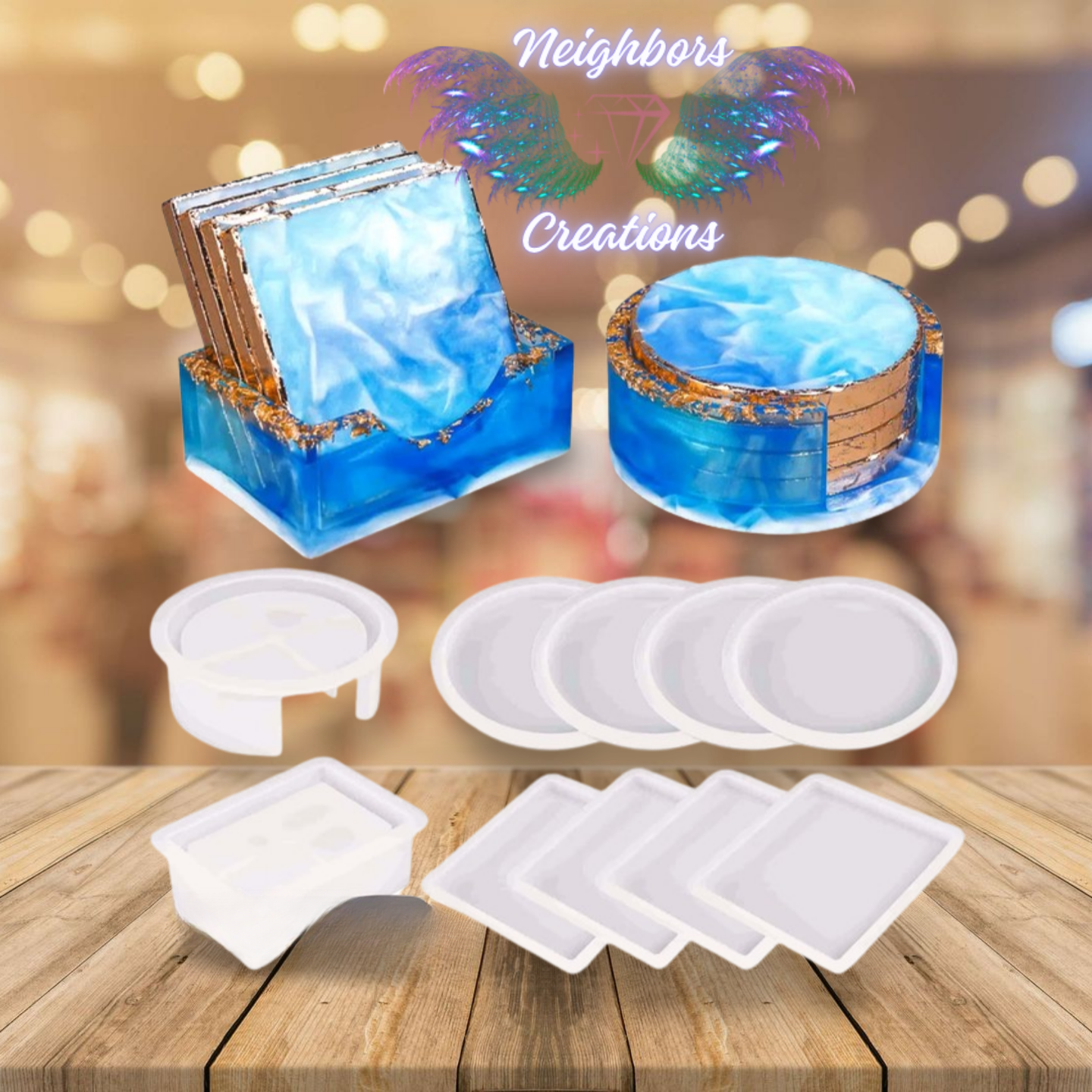 Cup/Drink Coasters Set of 4 Round Or Square Shaped - One set of coasters per custom order - CUSTOM ORDERS ONLY