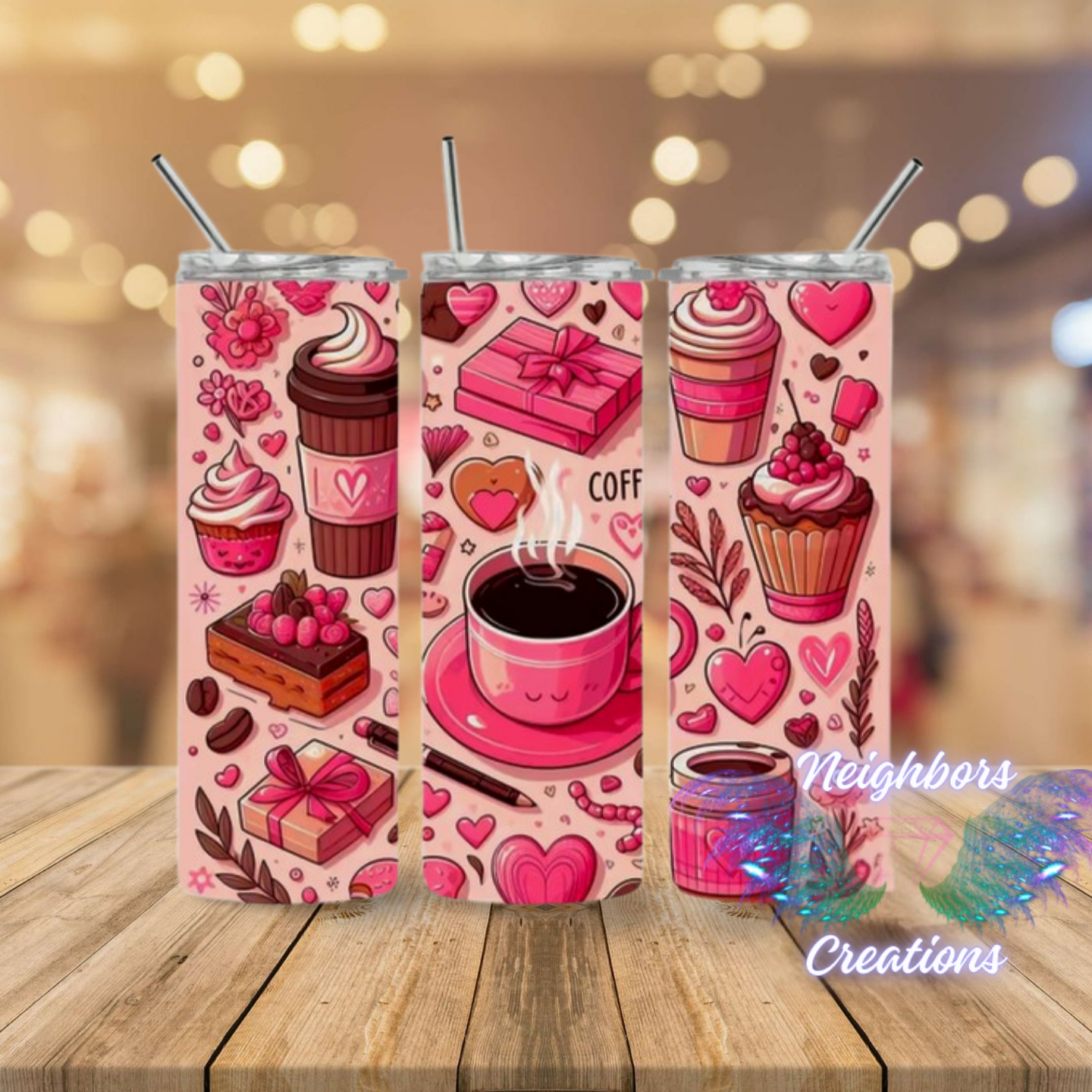 Pink N Coffee Valentines Sub Tumblers