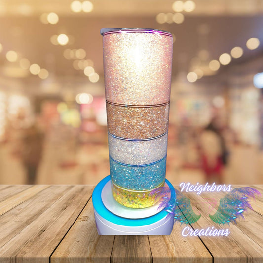 #13 - 20 OZ Spring Inspired - Let Your Light Shine Glittered Tumbler