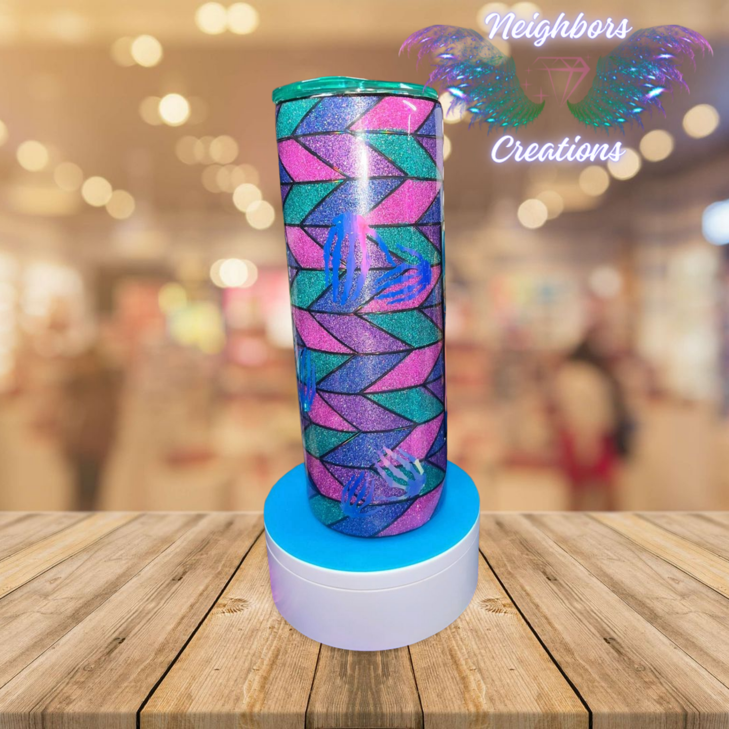 #17 - 20 OZ Tangram Make It A Bad Bitch Day Glittered Tumbler