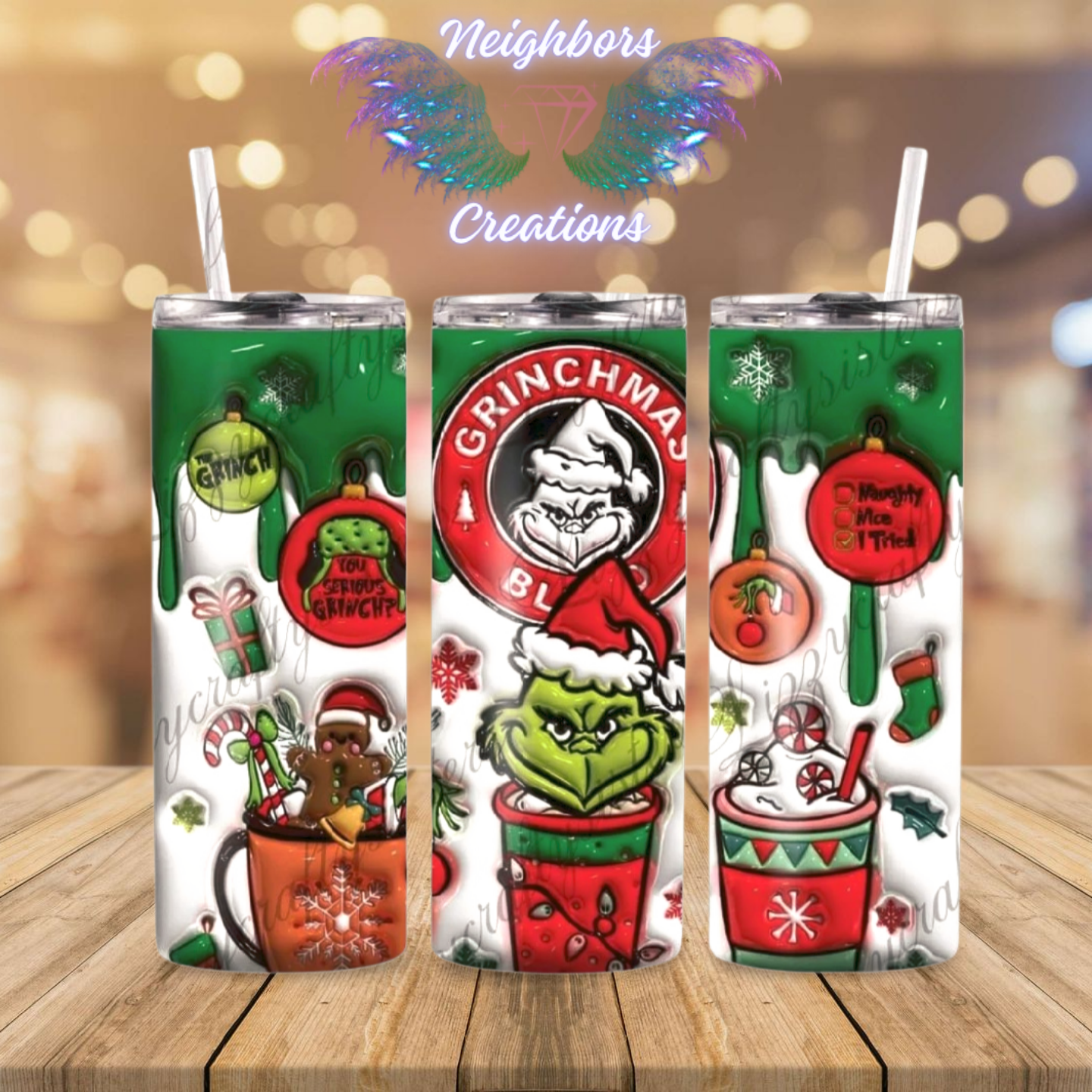 Inspired By Grinch Coffee Themed Sublimated Tumbler