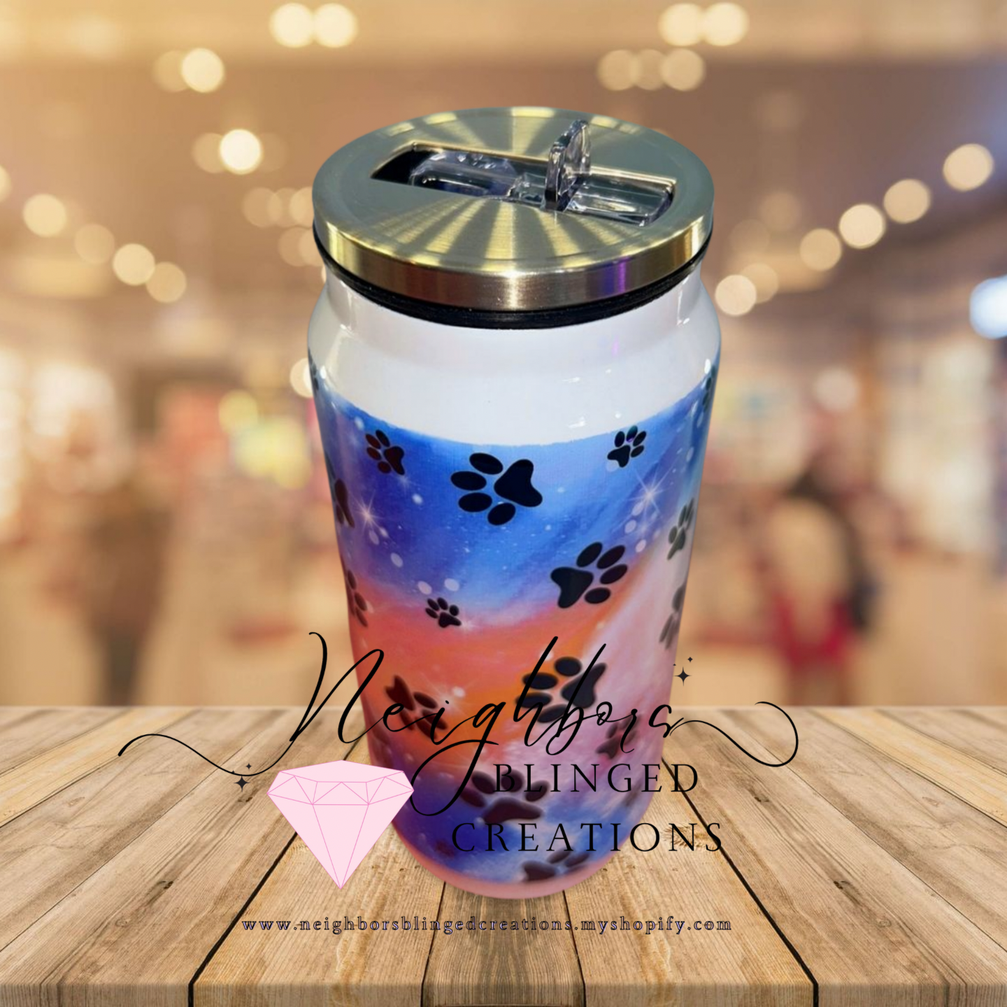 15oz Stainless steel doubled insulated - photo can Tumblr comes with lid with built-in straw