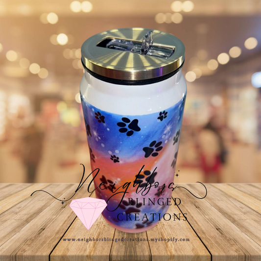 15oz Stainless steel doubled insulated - photo can Tumblr comes with lid with built-in straw