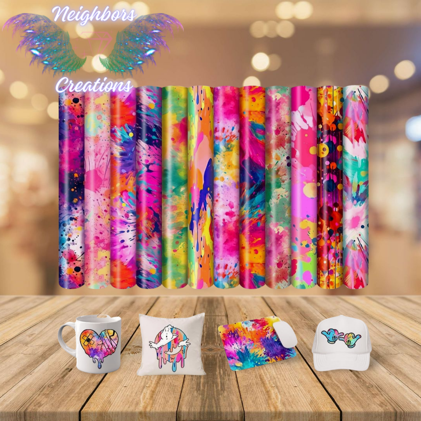 Bright N Color Tie Die HTV Vinyl- CUSTOM ORDERS ONLY