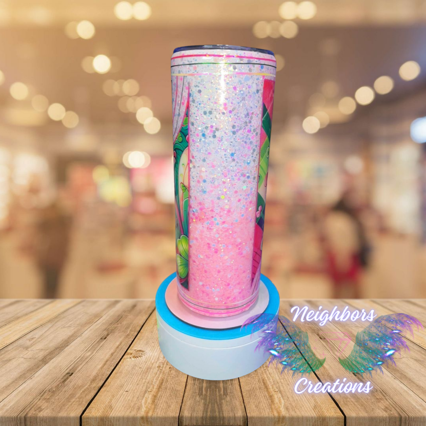#20 - 20 oz St. Patricks Day Glittered Vertical Wavey Wave Tumbler