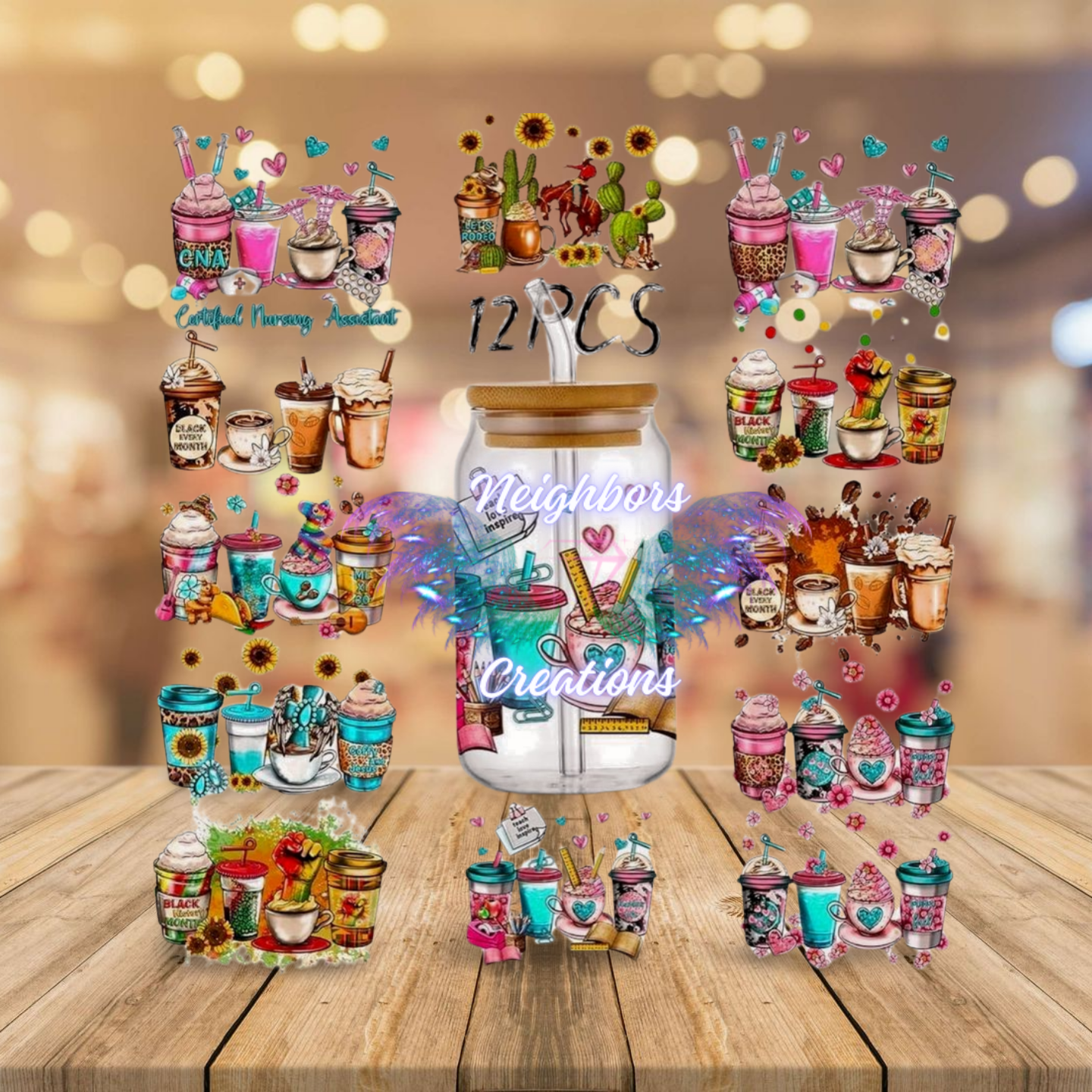 Coffee Drinks Inspired UVDTF Wraps - Custom orders only