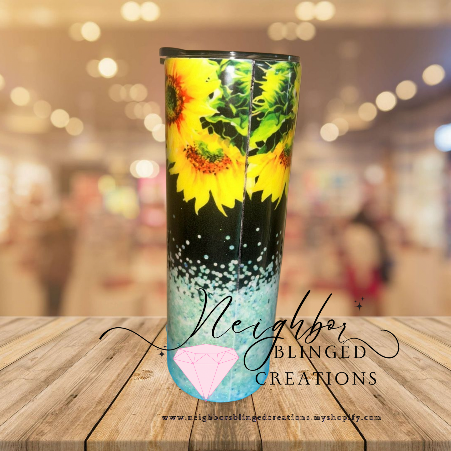 20 ounce stainless steel double installed glittered hombre, sunflower, Tumblr handcrafted