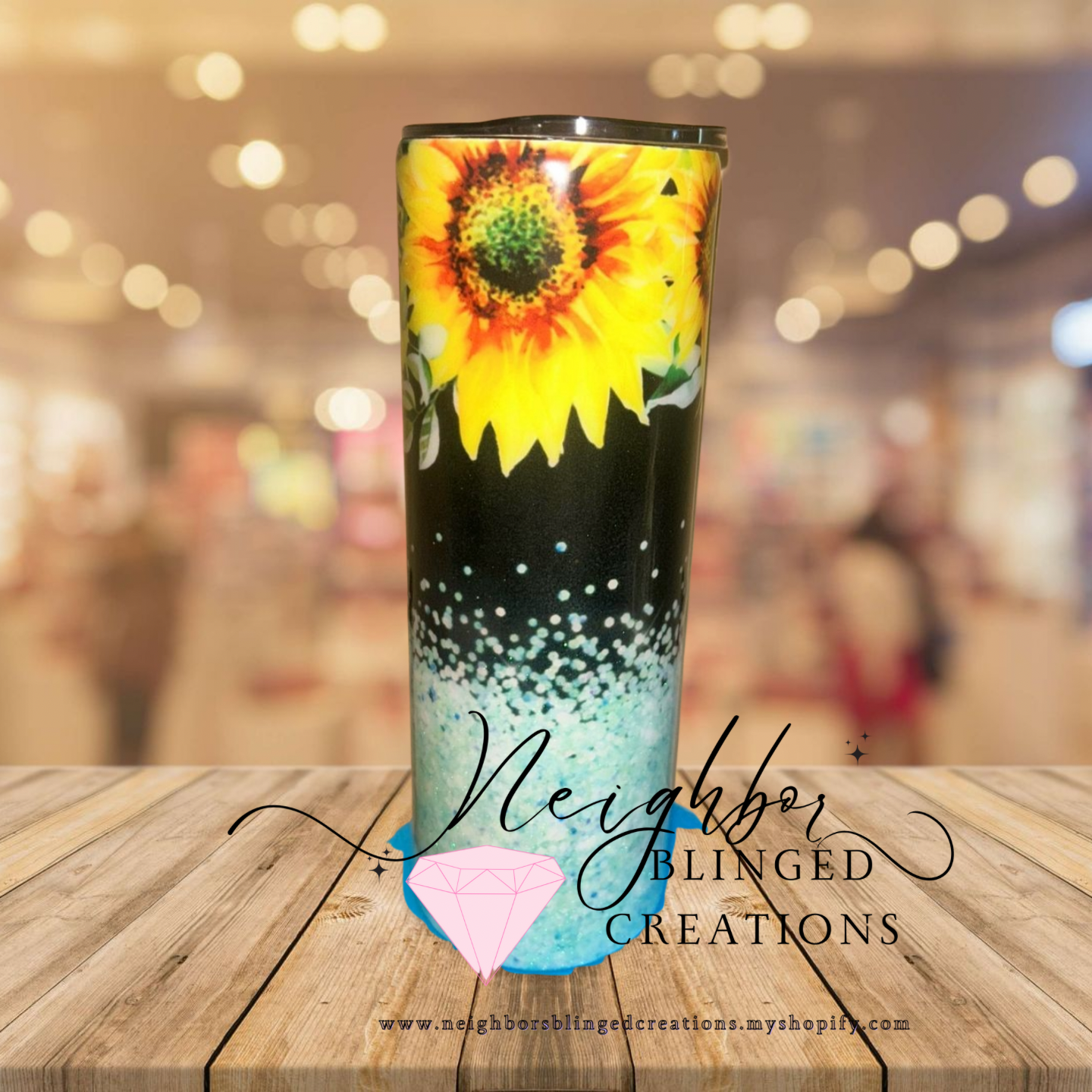 20 ounce stainless steel double installed glittered hombre, sunflower, Tumblr handcrafted