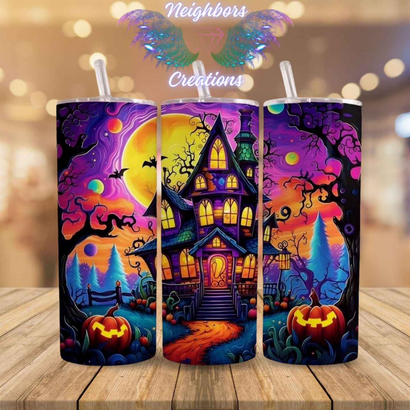 Spooky Haunted House Sub Tumbler FOR CUSTOM ORDERS ONLY