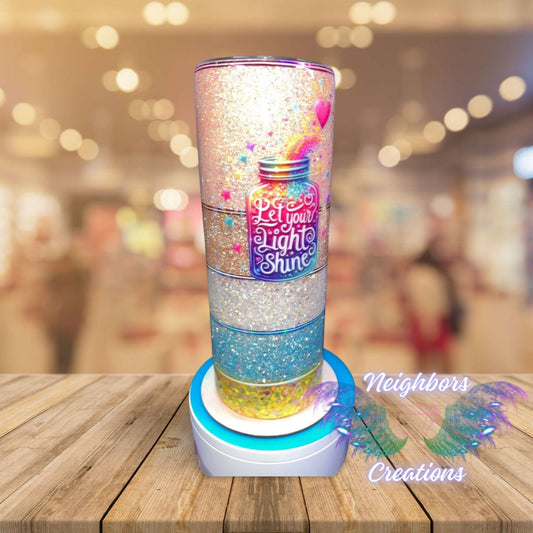#13 - 20 OZ Spring Inspired - Let Your Light Shine Glittered Tumbler