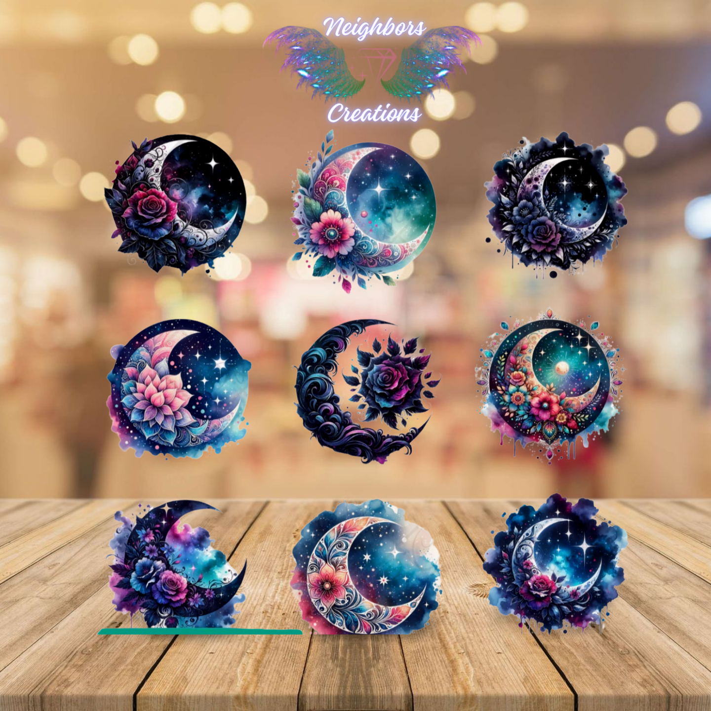 Half Moons UV DTF ONLY ONE DECAL PER ORDER
