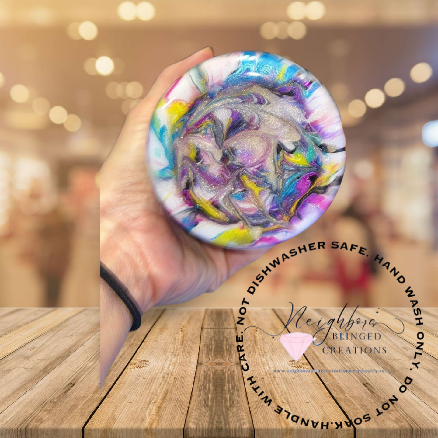 #1 - 20Oz Custom neon pigment swirl tumbler sarcastic saying