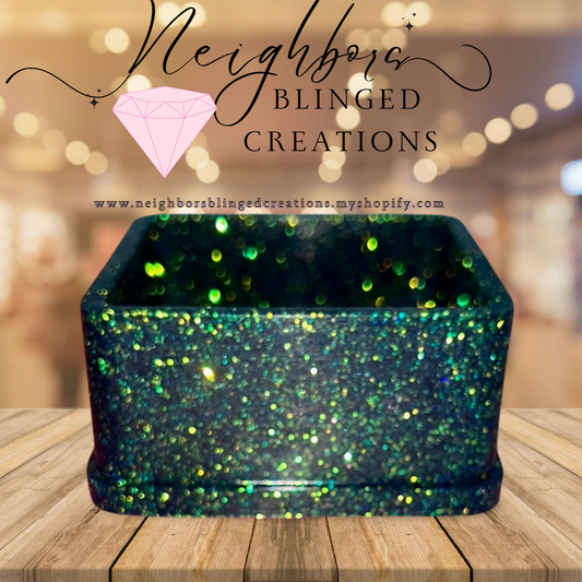 Green square jewelry box