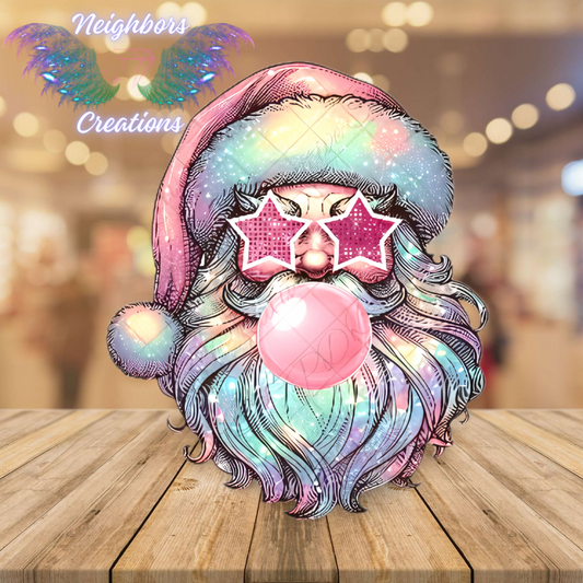 Pink Iridescent Star Sunglasses Santa Claus