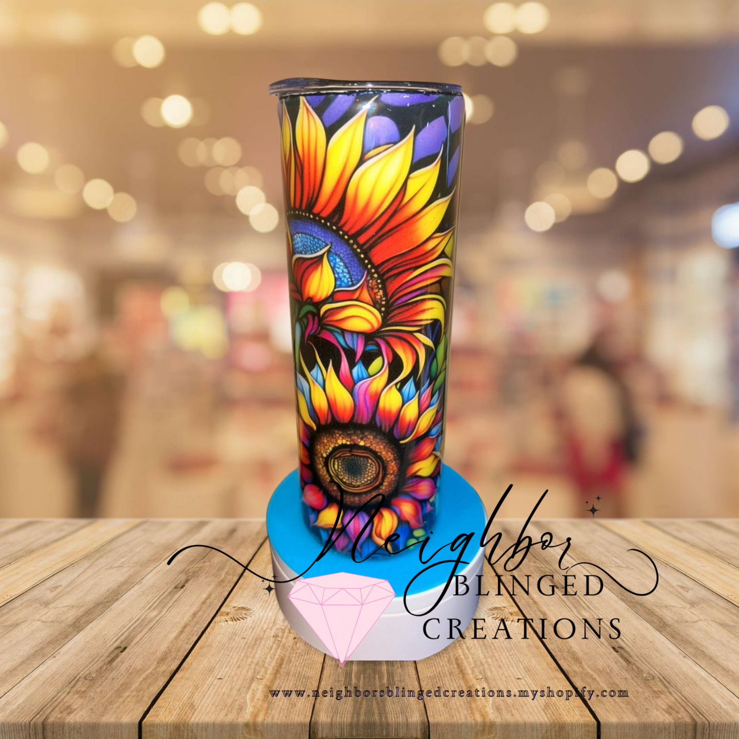 Handcrafted 20 ounce stainless steel double installed bright vibrant floral Tumblr