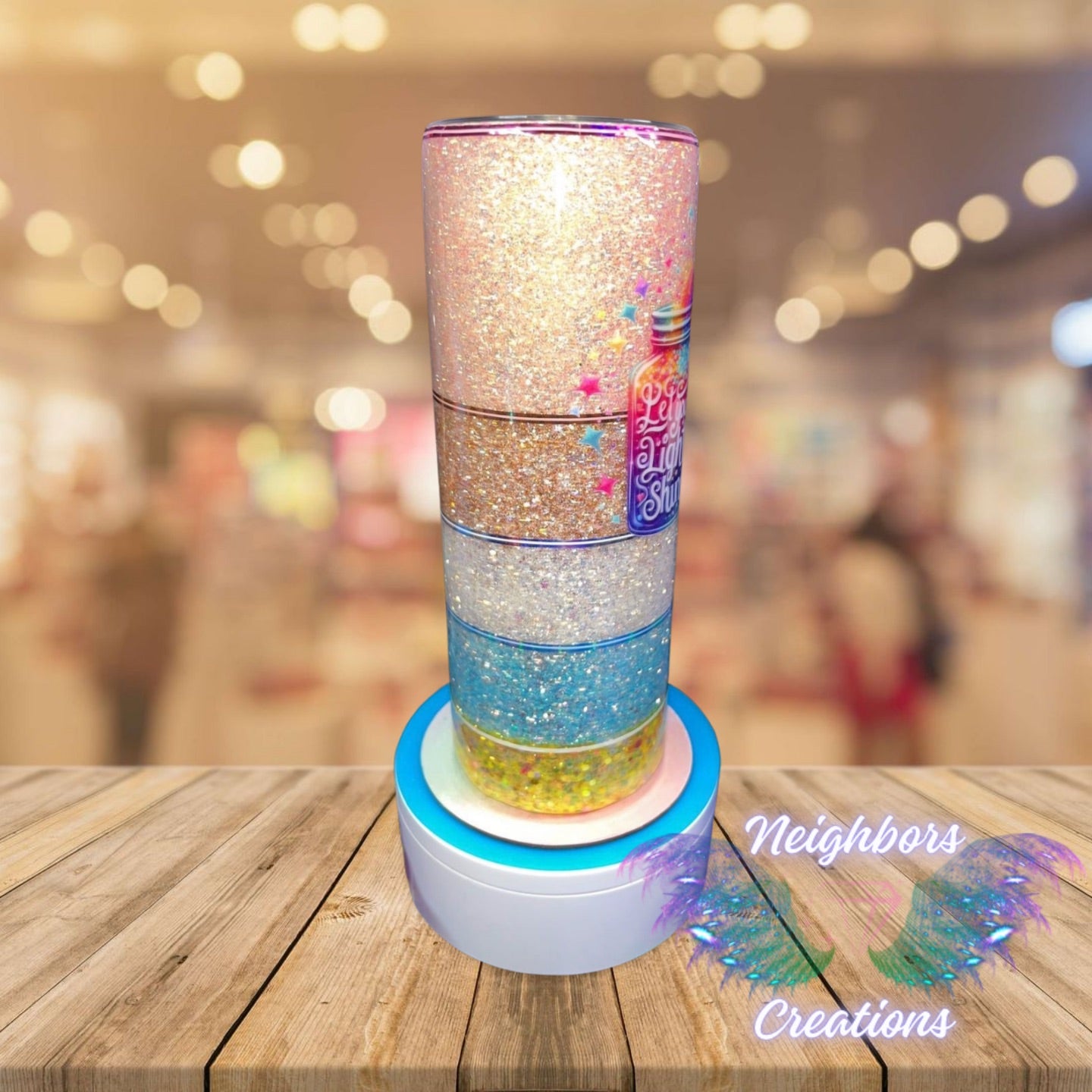 #13 - 20 OZ Spring Inspired - Let Your Light Shine Glittered Tumbler