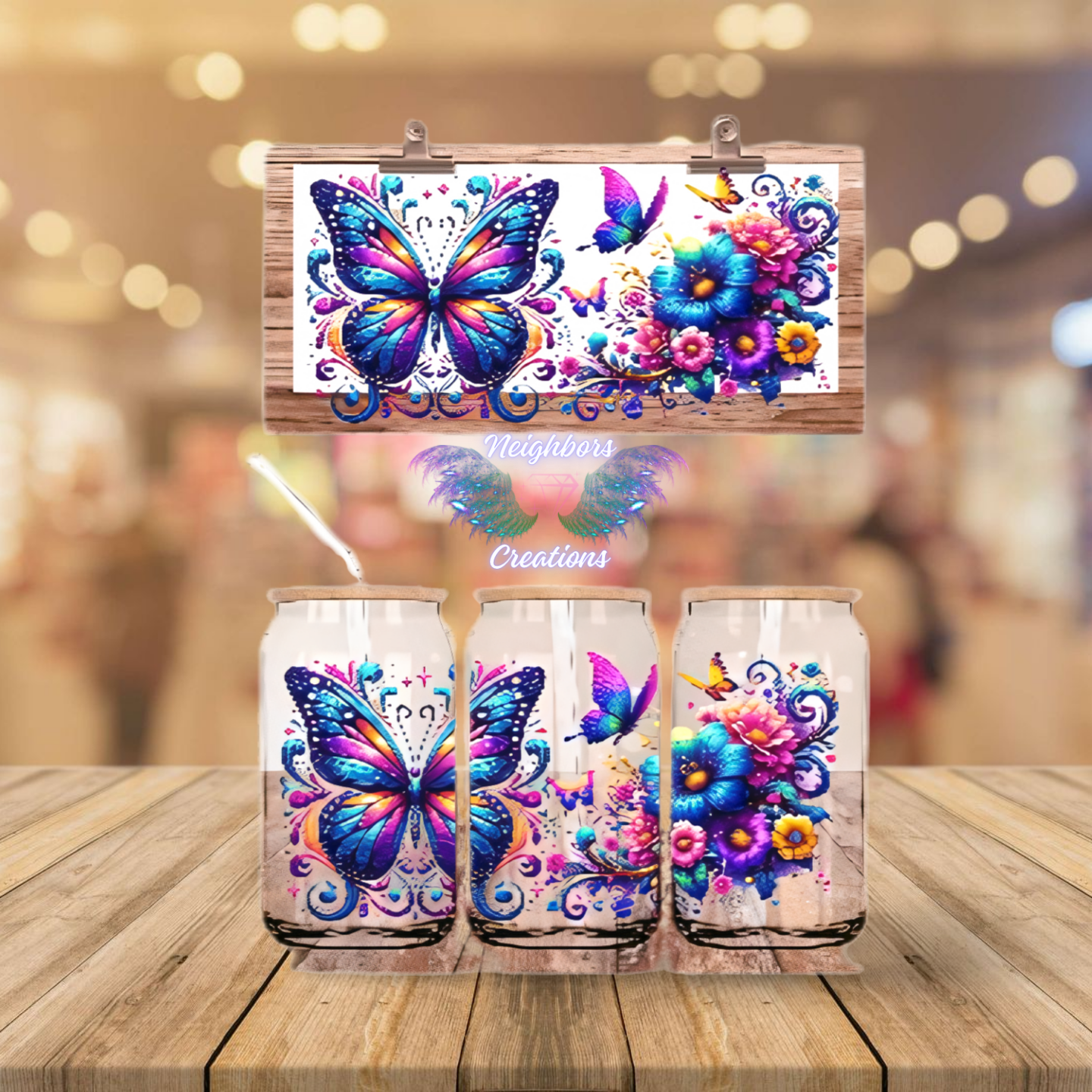 Floral N Butterfly UV DTF Wrap
