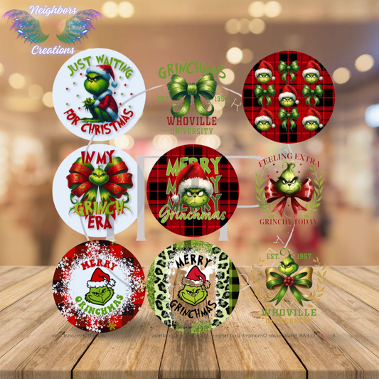 Custom to Order Inspired By The Grinch Christmas Ornaments