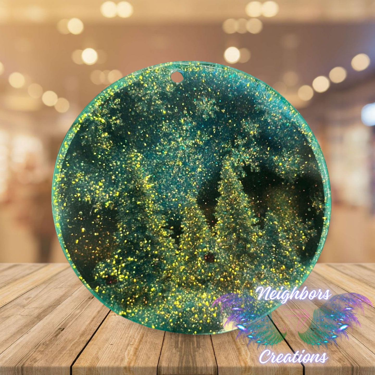 Clear Disk Custom Christmas Flat Ornaments