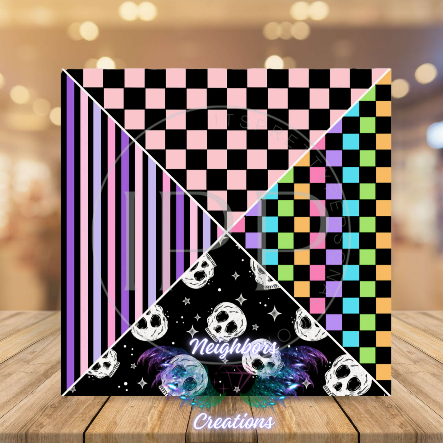 Skull N Checkered Lines 4Split Boutique Vinyl