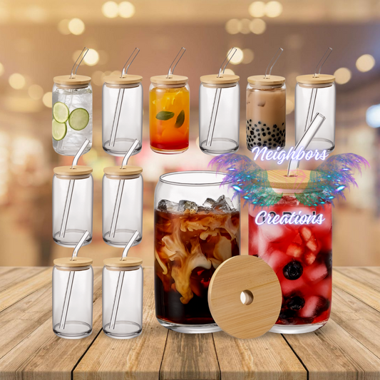 D Stash BUNDLE SALE.            12- 12OZ Glass Cups W/Bamboo Lid & Straw -              4- 16 oz plastic large cups with plastic screw on lids.        1- 8oz Glass Water Bottle w seal tight lid.