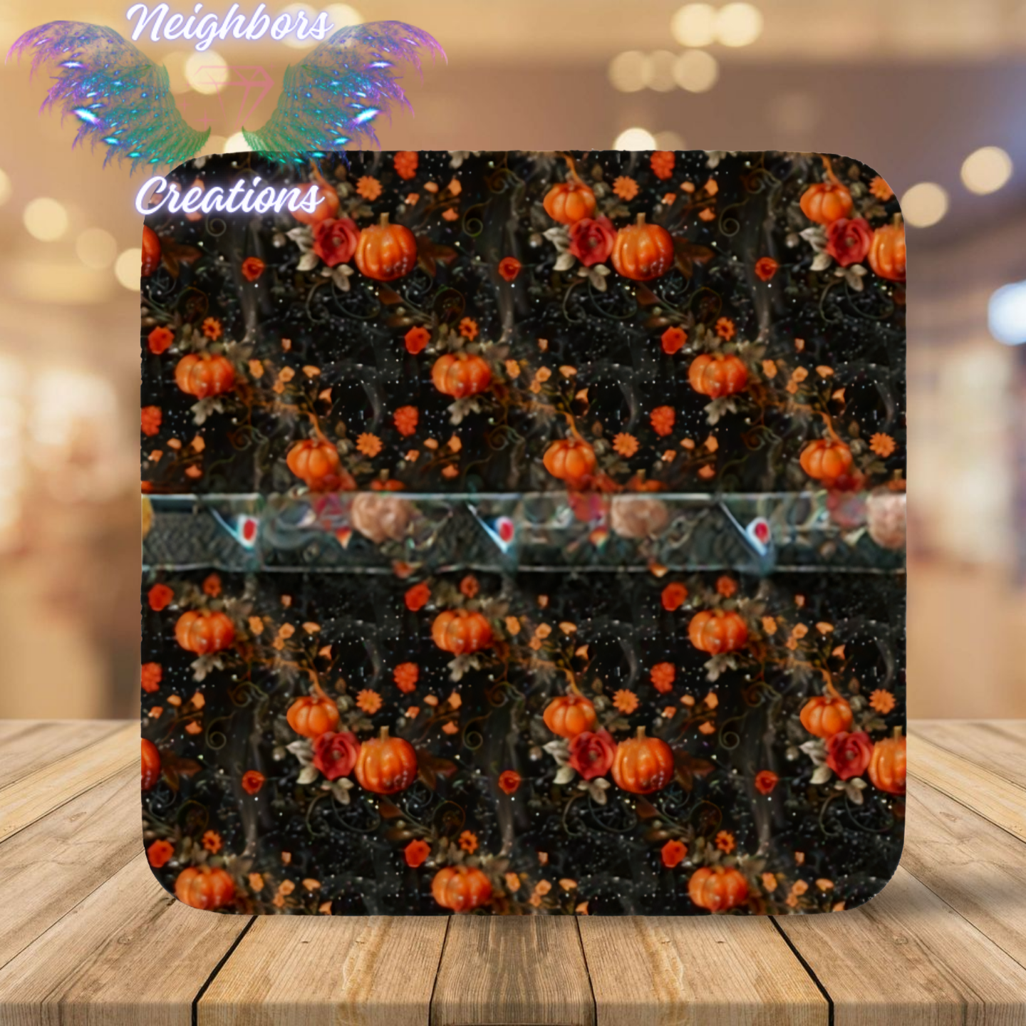 Halloween Fall Themed Black N Orange Pumpkins Boutique Vinyl