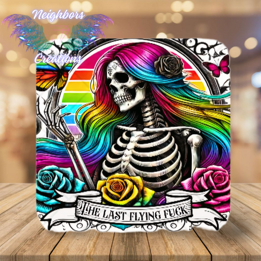 Skulls With Rainbow Hair - The Last Flying Fuck UVDTF Wrap