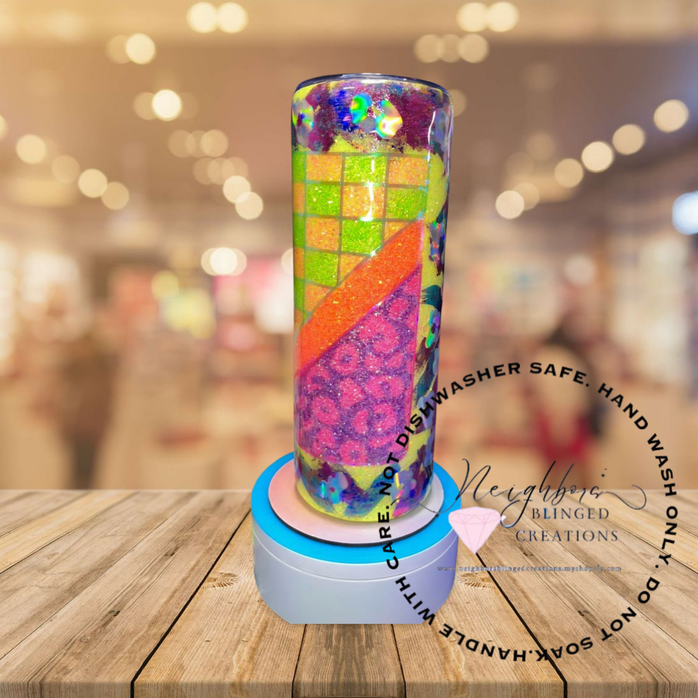 #2 - 20 ounce stainless steel double insulated checkered, leopard V split template neon glitter Tumblr