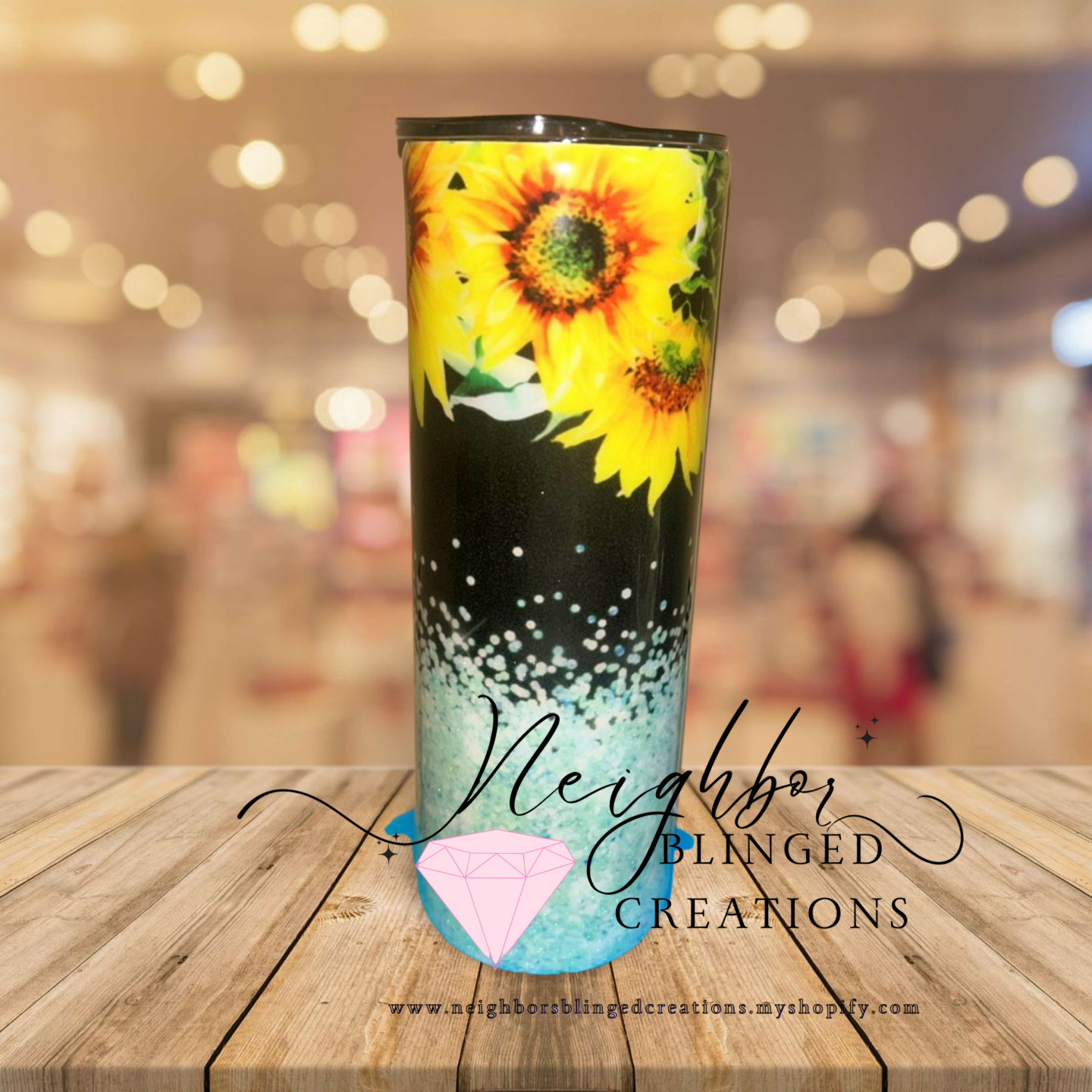 20 ounce stainless steel double installed glittered hombre, sunflower, Tumblr handcrafted